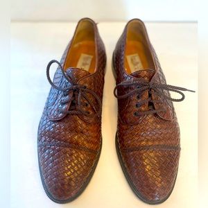 Roberto Botticelli Made in Spain Woven Leather Oxfords